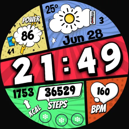 Comic Wooo Digital Watch Face screenshot 33