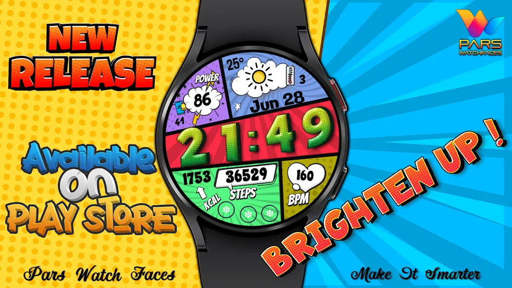 Comic Wooo Digital Watch Face screenshot 6