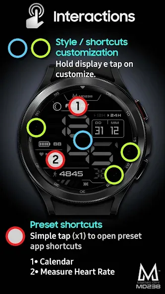 MD238 Digital watch face screenshot 8
