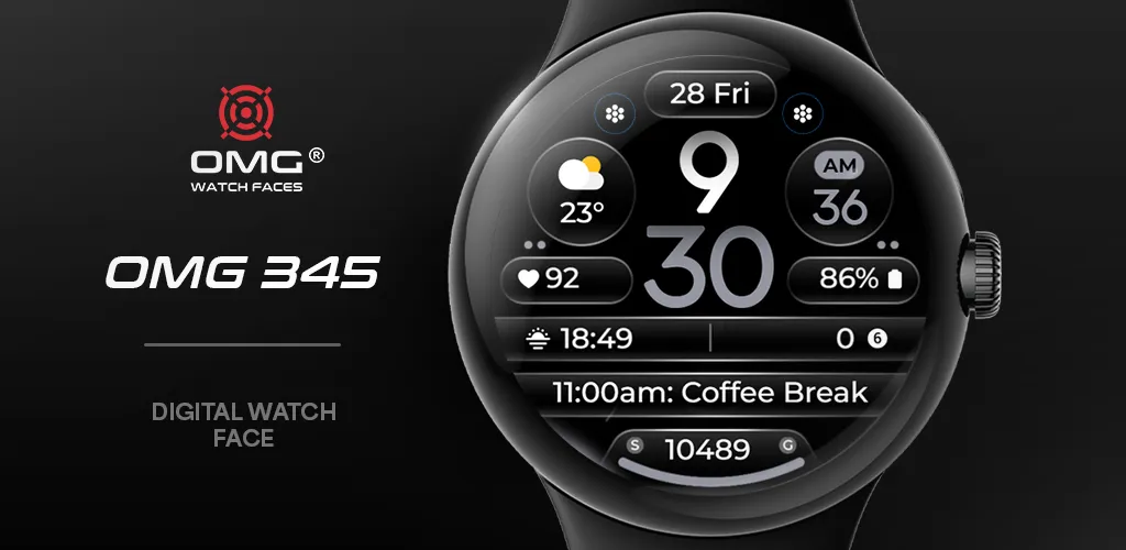 OMG 345 Digital Watch Face screenshot 1
