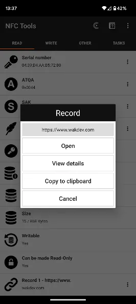 NFC Tools screenshot 2