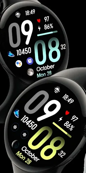BIG BOLD Digital time face E42 screenshot 1