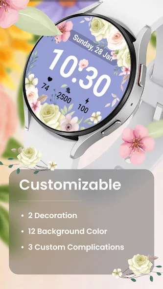 U011Flower Pastel Watch Face screenshot 2