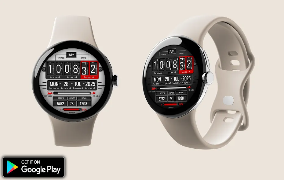 Digital Fliptime Watch face screenshot 2