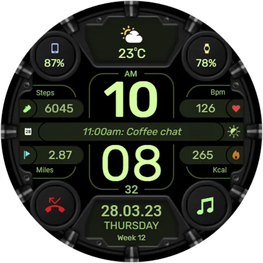 WFP 332 Futuristic watch face screenshot 47