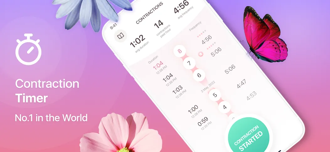 Contraction Timer & Counter 9m screenshot 1