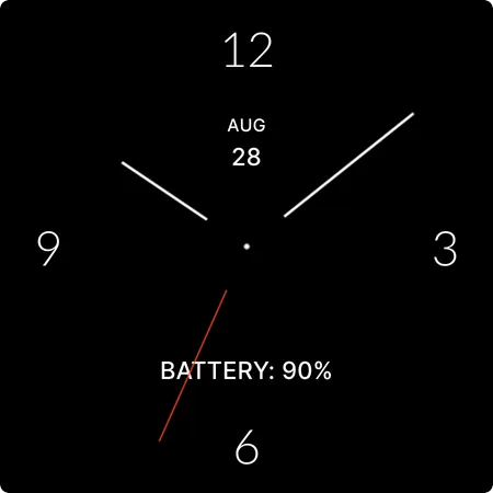 Black Clean Analog Watch Face screenshot 4