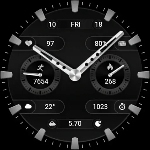 ZKin WatchFace Retro Deep Grey screenshot 8