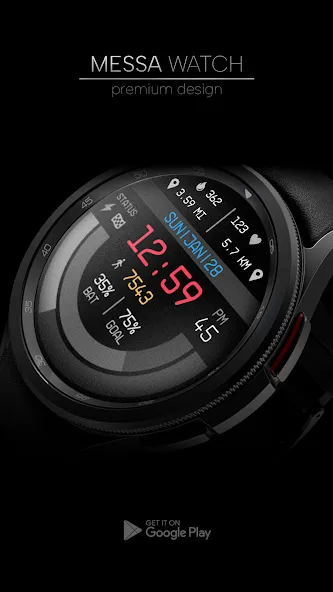 Digital Watch Face Pro Black screenshot 4