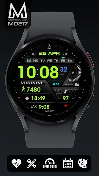 MD217 Digital watch face screenshot 5