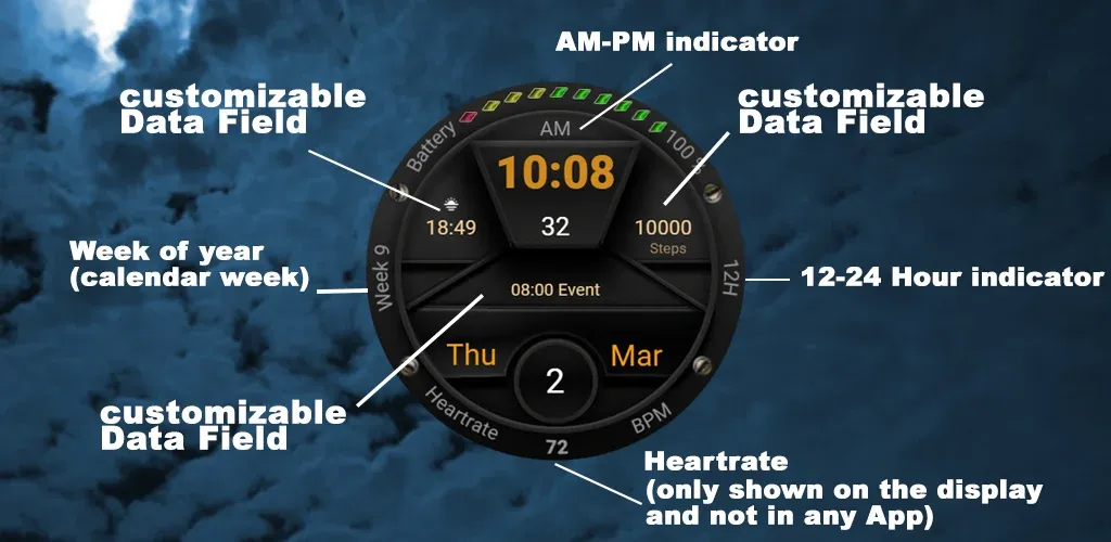 TSD48 Digital Watch Face screenshot 4