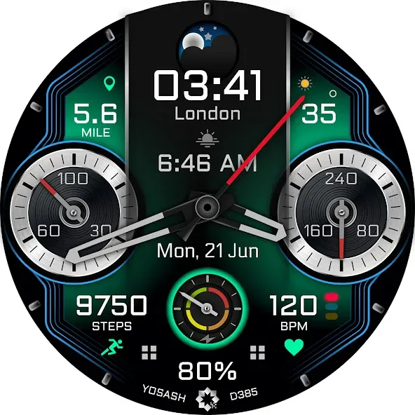 D385 Analog Watch face screenshot 26
