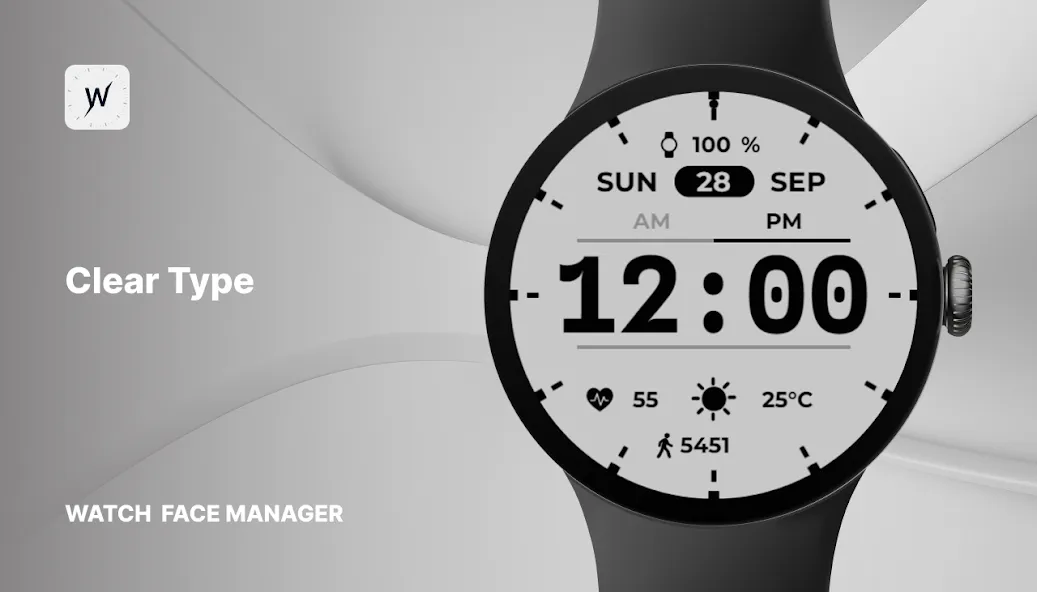 Clear Type Watch Face screenshot 1