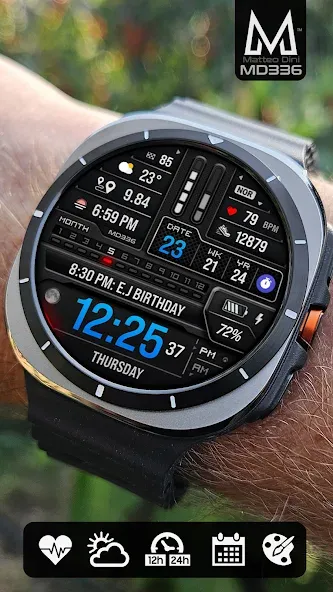 MD336 Digital watch face screenshot 5