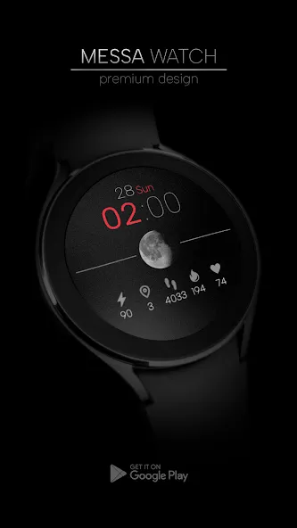 Minimal Watch Face Moon Phase screenshot 2