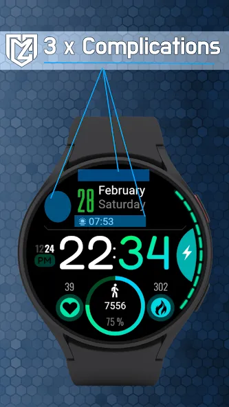 WearOs Amoled Watch Face TMZ screenshot 3