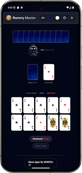 Gin Rummy Master Ai Offline screenshot 13