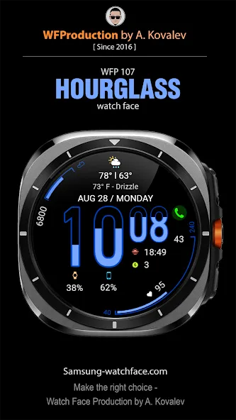 WFP 107 Hourglass watch face screenshot 1