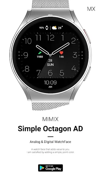 MIMIX Simple Octagon Watchface screenshot 2