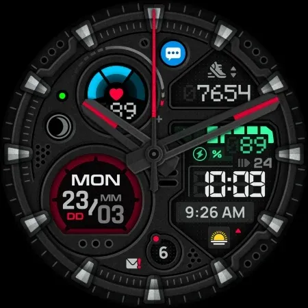 SH087 Watch Face, WearOS watch screenshot 9
