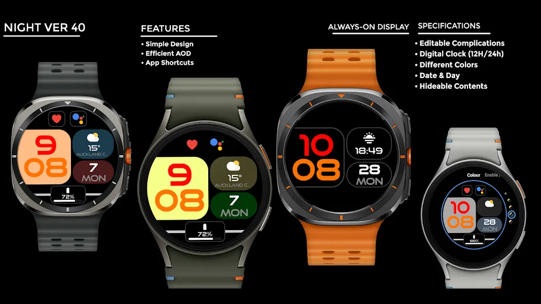 Night ver 40 - watch face screenshot 15