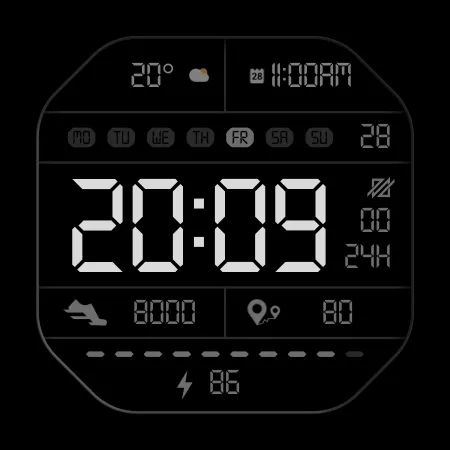 DADAM41: Retro LCD Watch Face screenshot 24