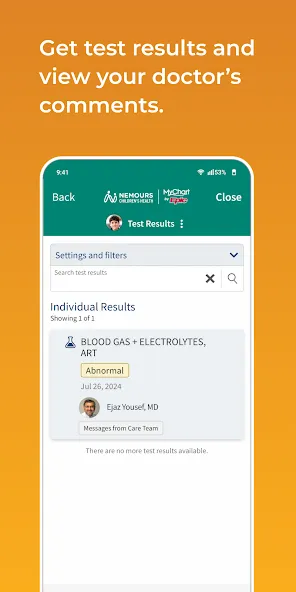 Nemours Children’s MyChart screenshot 5