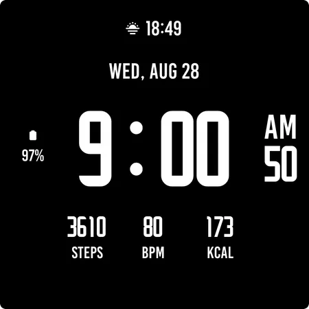 Active Black Watch Face screenshot 4