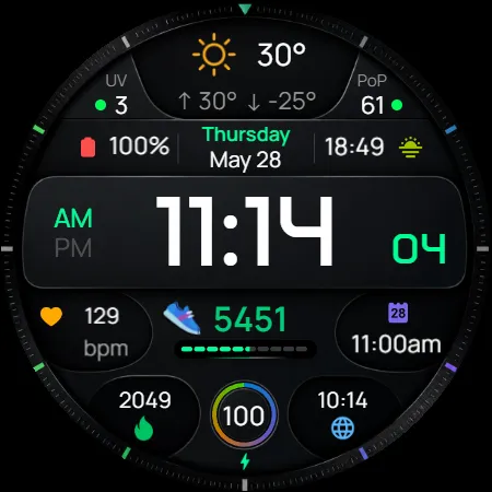 Digital Watch face D33 screenshot 21