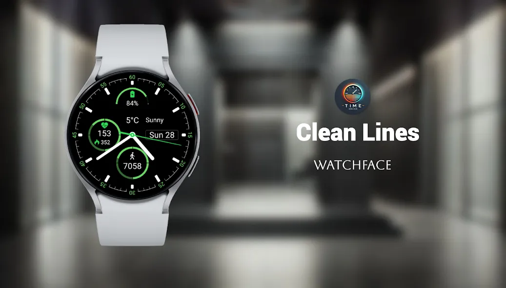 Clean Lines Watch Face screenshot 1