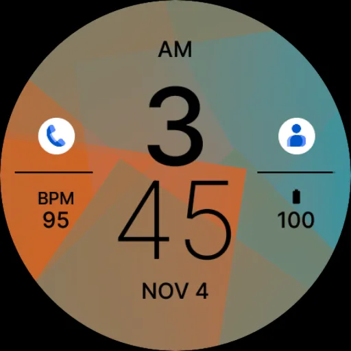 Blue Orange Fit Watch Face screenshot 5
