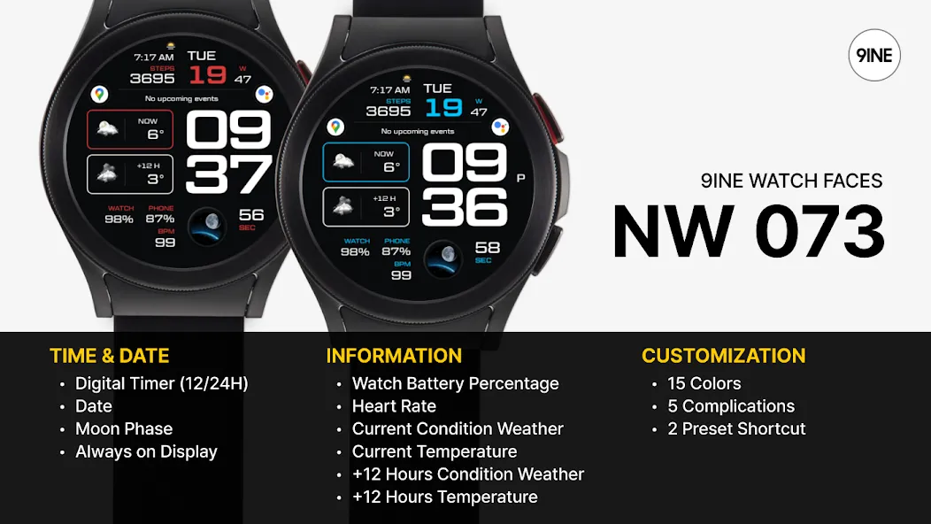 NW073: Digital watch face screenshot 1