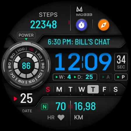 MD333 Digital watch face screenshot 13