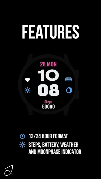 Simple Icons Watch Face screenshot 2
