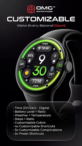 OMG 31 Digital Watch Face screenshot 2