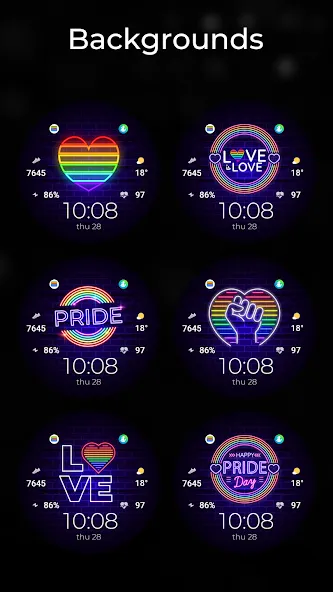 TVV Pride 4 Digital Watch Face screenshot 2