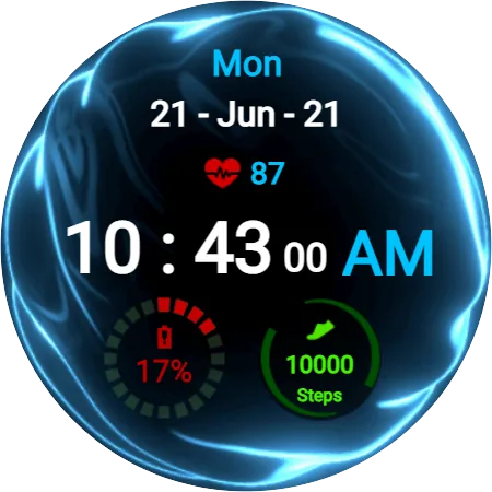 Fluid Blue Watch Face screenshot 6