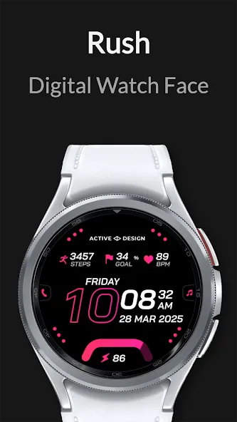Rush: Digital Watch Face screenshot 3