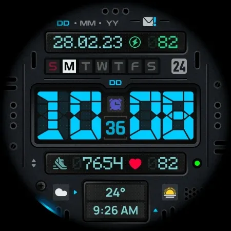 SH089 Watch Face, WearOS watch screenshot 10