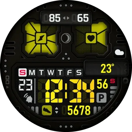 SH037 Watch Face, WearOS watch screenshot 14