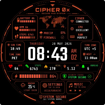 Cipher 0̸x Watch Face screenshot 9