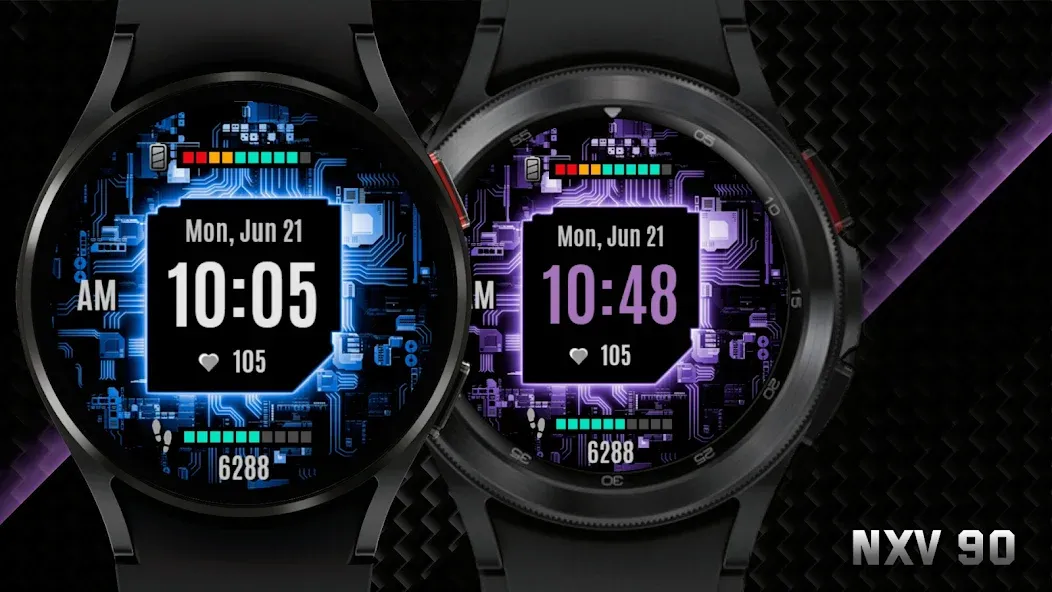 NXV90 Digital Tech Watch face screenshot 2