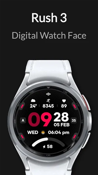 Rush 3: Digital Watch Face screenshot 2