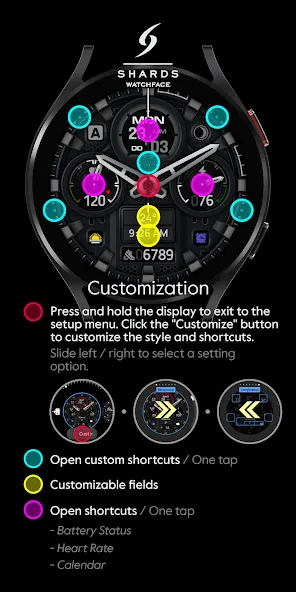 SH072 Watch Face, WearOS watch screenshot 6