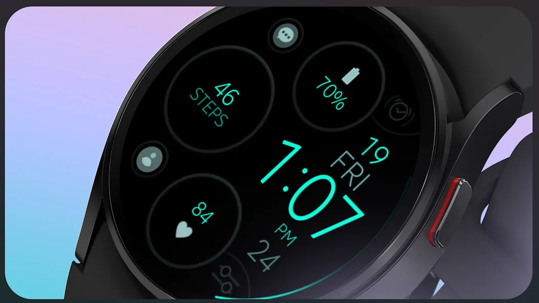 Digital Black v2 watch face screenshot 6
