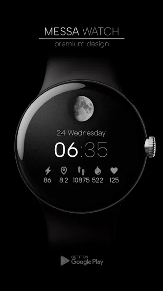 Minimal Watch Face Moon screenshot 1