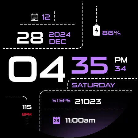 Dotline - Dark Watch Face screenshot 22