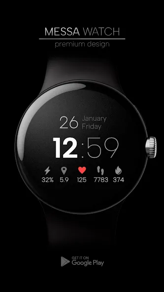 Minimal Watch Face Digital LX screenshot 1