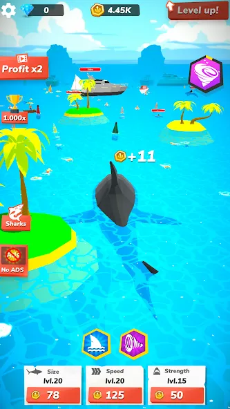 アイドルシャークワールド - タイクーンゲーム screenshot 2