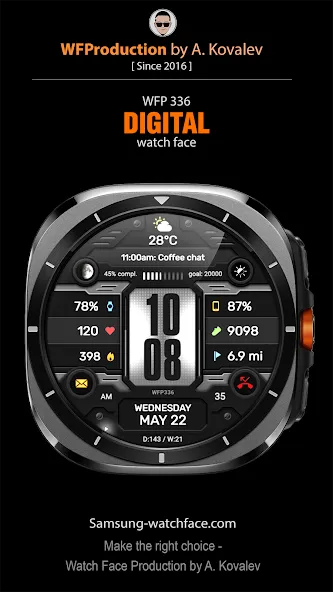 WFP 336 Digital watch face screenshot 1